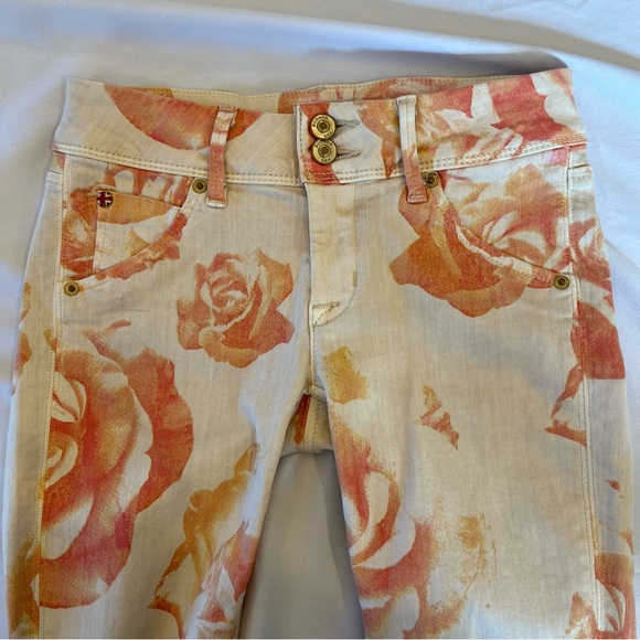 Hudson Collin Crop Floral Skinny Stretch Denim Jean Size 24 EUC - Picture 9 of 16